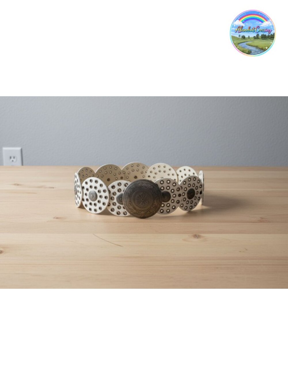 Boho Disc Concho Synthetic Leather Belt Wide Waist Belt